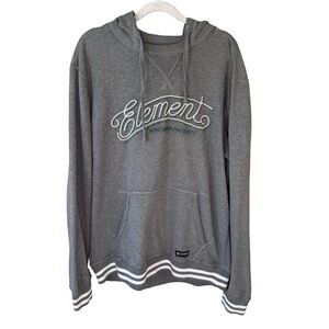 Element Gray Skate Streetwear Hoodie Sweater Size L Casual Unisex Pullover
